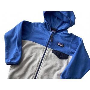Patagonia Blue and Gray Fleece Hoodie Jacket - Children's Size 3T    A01